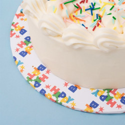 Masonite 4mm Board Round 10" Happy Birthday