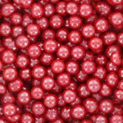 Sugar Pearls 7mm Pearlised Red 50g