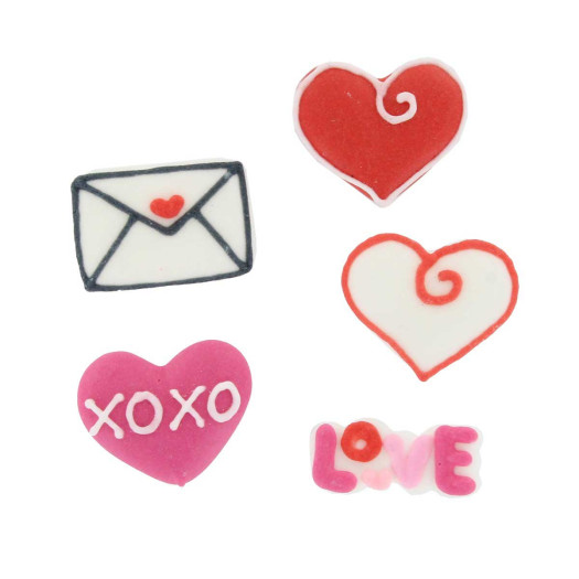 Bonzos Sugar Decs Heart & Love Letter x100 Bonzos Sugar Decs Heart & Love Letter x100