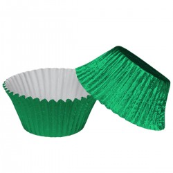 Muffin Cupcake Cases Patterned Foil Emerald Green x50