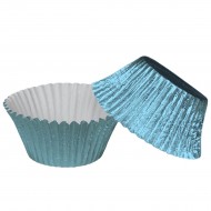 Muffin Cupcake Cases Foil Ice Blue x 45