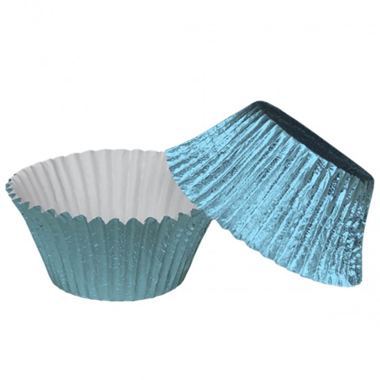 Bonzos Muffin Cupcake Cases Foil Ice Blue x 45