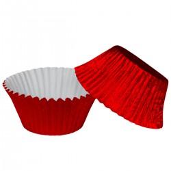 Muffin Cupcake Cases Foil Red x 45