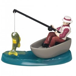 Fisherman in Boat Catching Fish