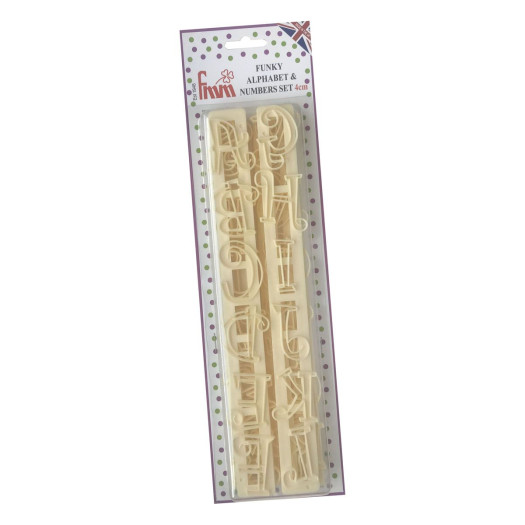 FMM Alphabet & Number Cutter Set Upper Case Funky FMM Alphabet & Number Cutter Set Upper Case Funky