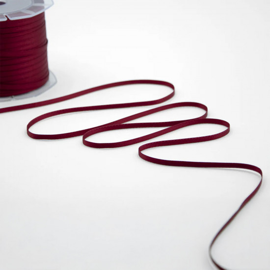 Jomil Ribbon 3mm Burgundy Double Satin