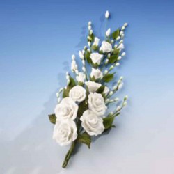 Cascade Rose Spray 42cm White