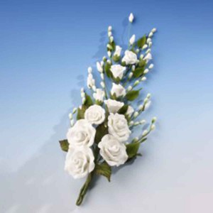 Cascade Rose Spray 42cm White Cascade Rose Spray 42cm White