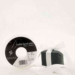 Ribbon 15mm White Double Satin 50m Spool