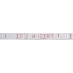 Ribbon 10mm IT'S A GIRL Pink