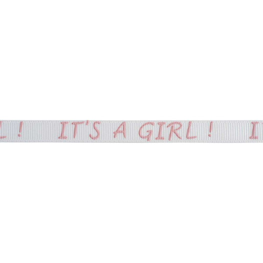 Jomil Ribbon 10mm IT\'S A GIRL Pink