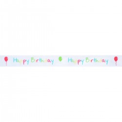 Ribbon 15mm Happy Birthday Rainbow