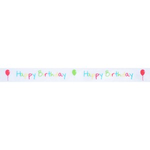 Ribbon 15mm Happy Birthday Rainbow