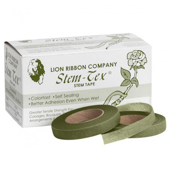 Lion Ribbon Company Stemtex Stem Tape Olive Green  (0.5"/27m)