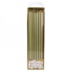 Candle & Holders Extra Tall Gold x16