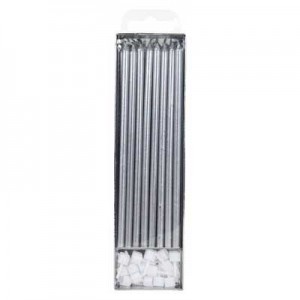 Candle & Holders Extra Tall Silver x16