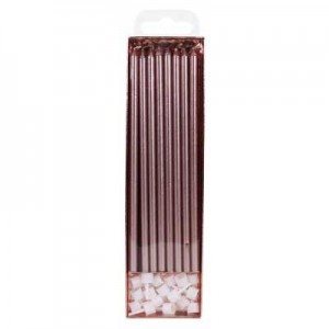 Candle & Holders Extra Tall Rose Gold x16
