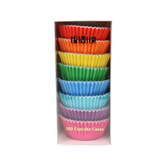 PME Cupcake Cases Foil Lined - Rainbow x100