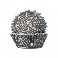 Muffin Cupcake Cases Foil Spiderweb x30