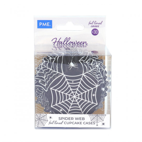 PME Muffin Cupcake Cases Foil Spiderweb x30