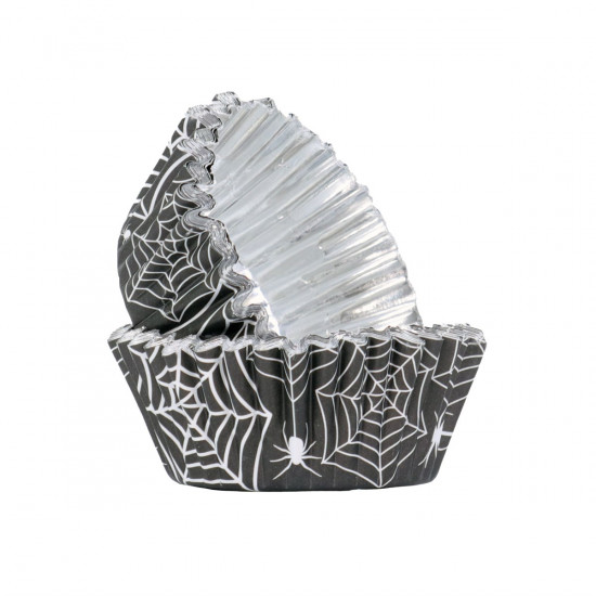 PME Muffin Cupcake Cases Foil Spiderweb x30