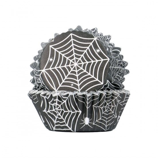 PME Muffin Cupcake Cases Foil Spiderweb x30