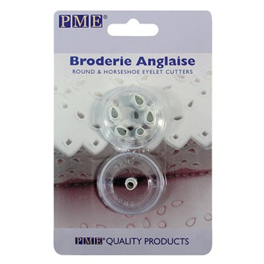 PME Broderie Anglaise Cutter Set Round & Horseshoe Eyelet PME Broderie Anglaise Cutter Set Round & Horseshoe Eyelet