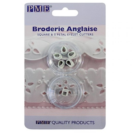 PME Broderie Anglaise Cutter Set Square & 5-Petal Eyelet