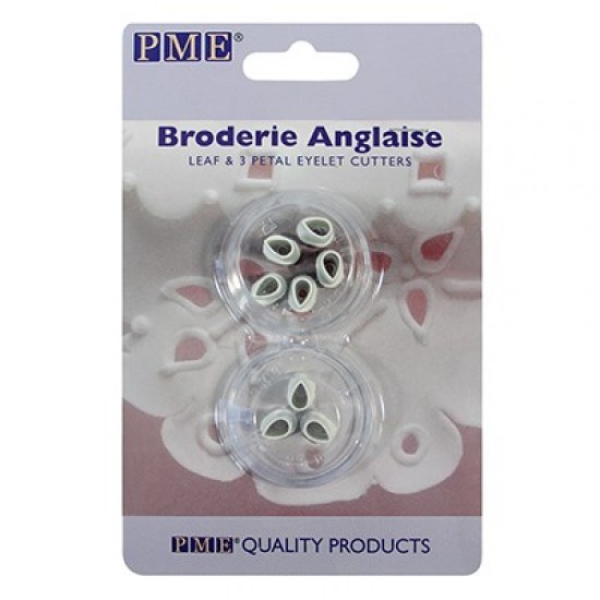 PME Broderie Anglaise Cutter Set Leaf & 3-Petal Eyelet