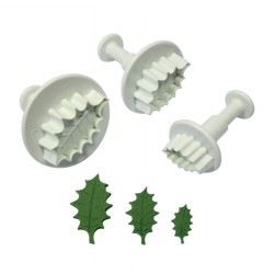 Veined Holly Leaf Plunger Cutter Set