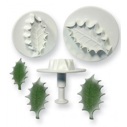 Veined Holly Leaf Plunger Cutter Set Large
