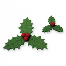 Veined Holly Leaf Plunger Cutter Set 3-Leaf 