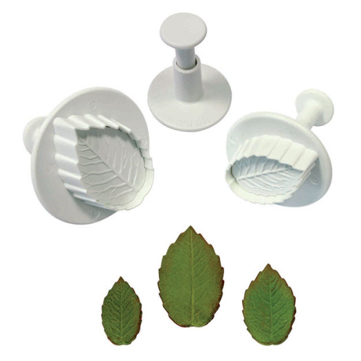 PME Veined Rose Leaf Plunger Cutter Set PME Veined Rose Leaf Plunger Cutter Set