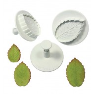 Veined Rose Leaf Plunger Cutter Set Large