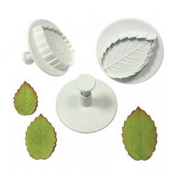 Veined Rose Leaf Plunger Cutter Set Large