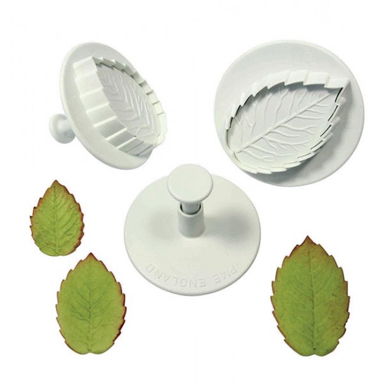 PME Veined Rose Leaf Plunger Cutter Set Large