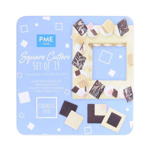 PME Square Stainless Steel Cutters - Set of 19 PME Square Stainless Steel Cutters - Set of 19