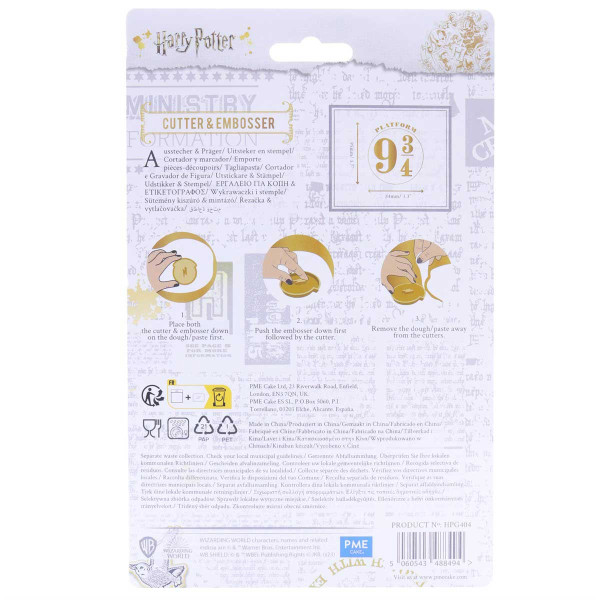 PME Harry Potter Cookie Cutter & Embosser, Platform 9¾ PME Harry Potter Cookie Cutter & Embosser, Platform 9¾