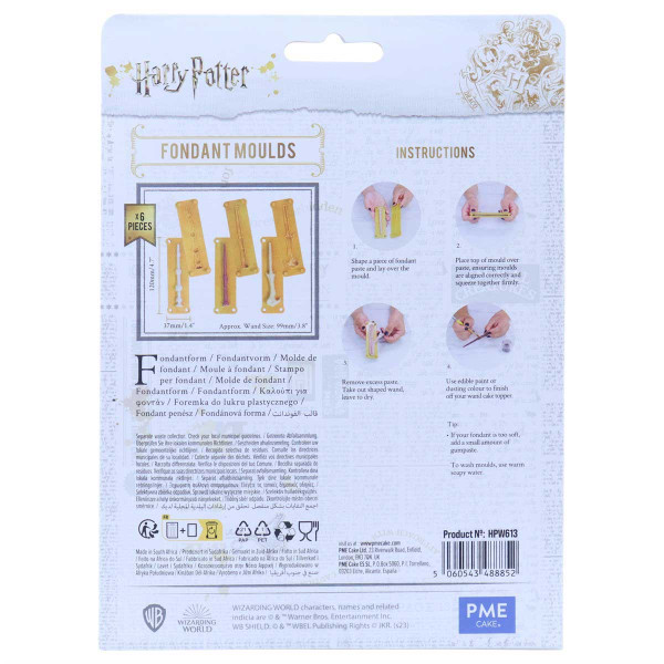 PME Harry Potter Fondant Mould, Set of 6, Wands PME Harry Potter Fondant Mould, Set of 6, Wands