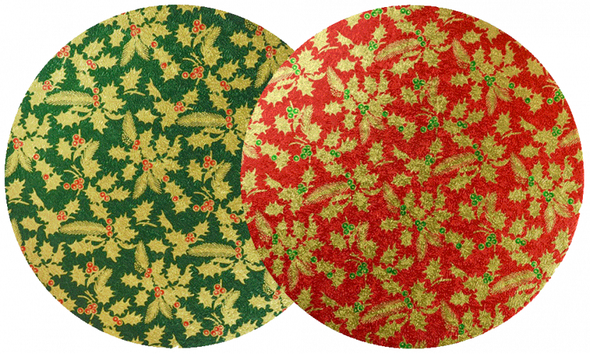 Holly-themed Christmas cake drums