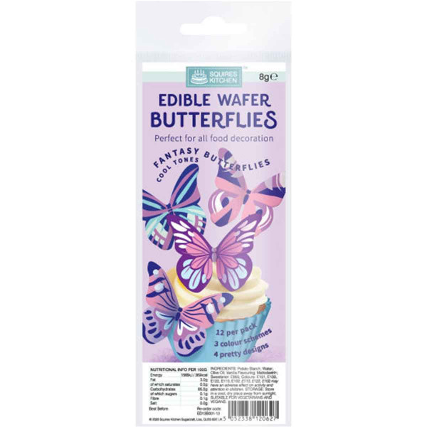 Squires Kitchen Wafer Butterflies Fantasy (Cool Tones) Squires Kitchen Wafer Butterflies Fantasy (Cool Tones)