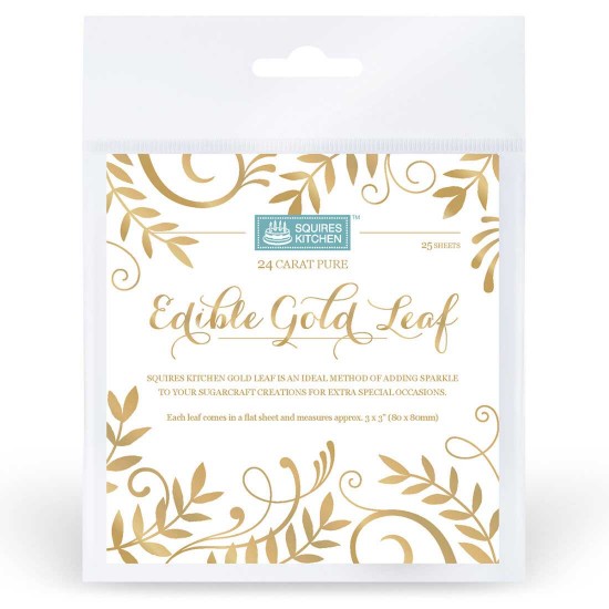 Squires Kitchen Edible Gold Leaf Sheets 8cm x25