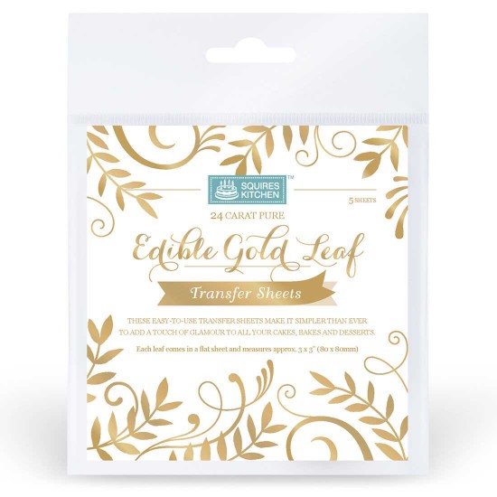 Squires Kitchen Edible Gold Leaf Transfer Sheets 8cm x5