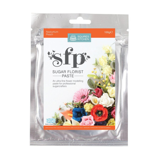 Squires Kitchen Sugar Florist Paste Nasturtium (Peach) 100g WAS £3.65 BB 28/08/23