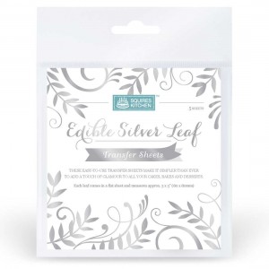 Edible Silver Leaf Transfer Sheets 8cm x5 Edible Silver Leaf Transfer Sheets 8cm x5