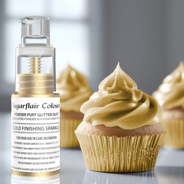 Sugarflair Colours Glitter Dust Pump Spray Gold Finishing Sparkle 10g Sugarflair Colours Glitter Dust Pump Spray Gold Finishing Sparkle 10g