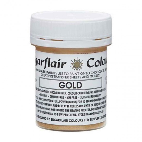 Sugarflair Colours Chocolate Paint Gold 35g