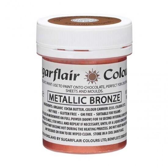 Sugarflair Colours Chocolate Paint Metallic Bronze 35g
