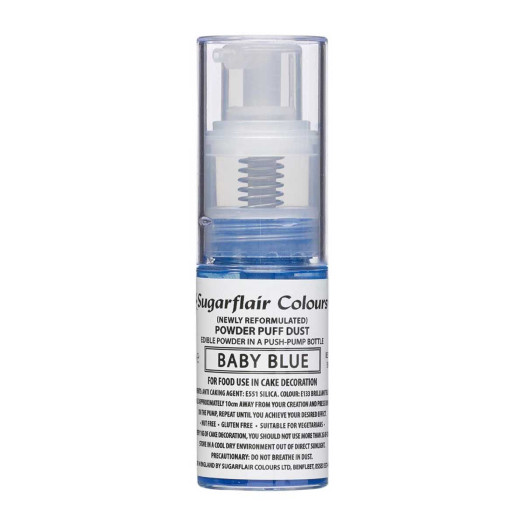 Sugarflair Colours Powder Puff Dust Pump Spray Baby Blue 10g Sugarflair Colours Powder Puff Dust Pump Spray Baby Blue 10g