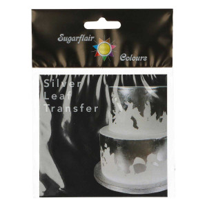Edible Silver Leaf Transfer Sheet 8cm x1 Edible Silver Leaf Transfer Sheet 8cm x1